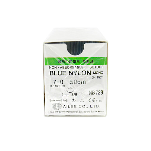 아이리 BLUE 나이론(NB728)7/0, 9mm, 3/8, 50cm(24PK)